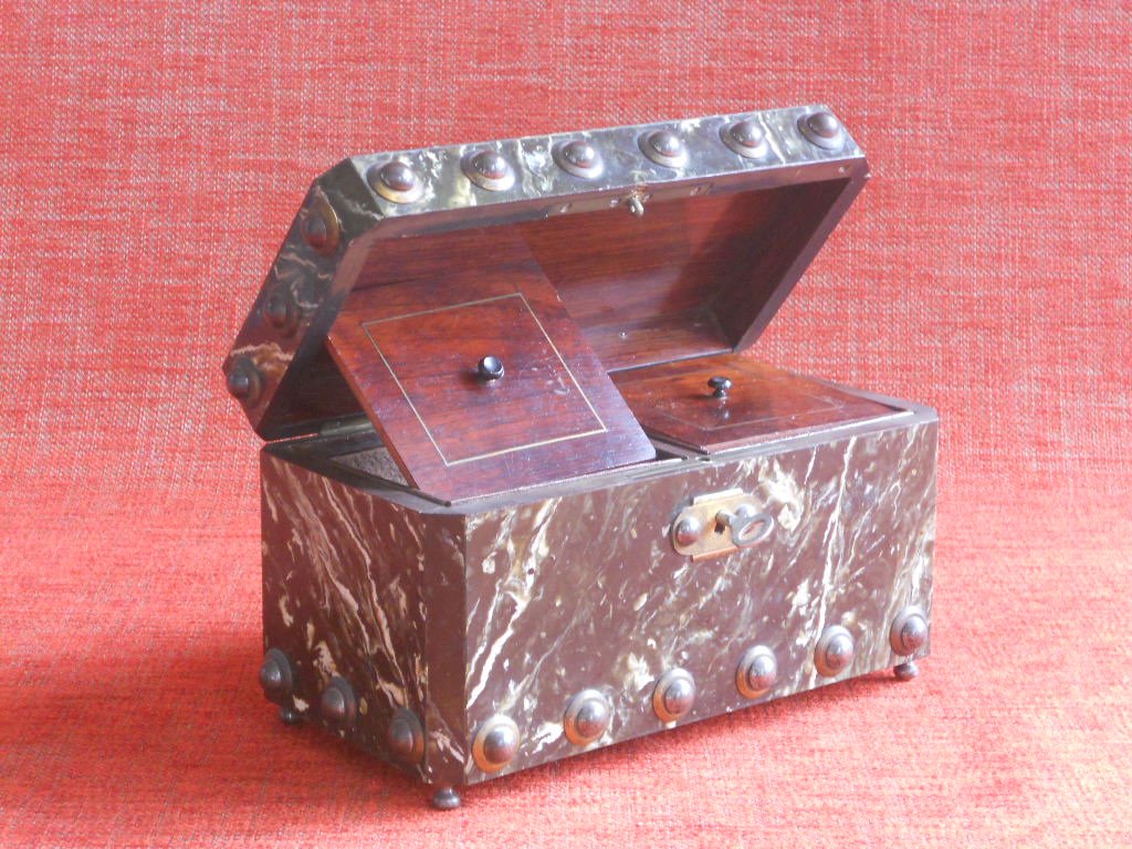 Wooden teabox in faux marble