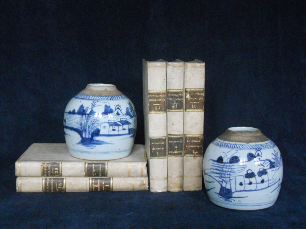 collection of antique ginger jars